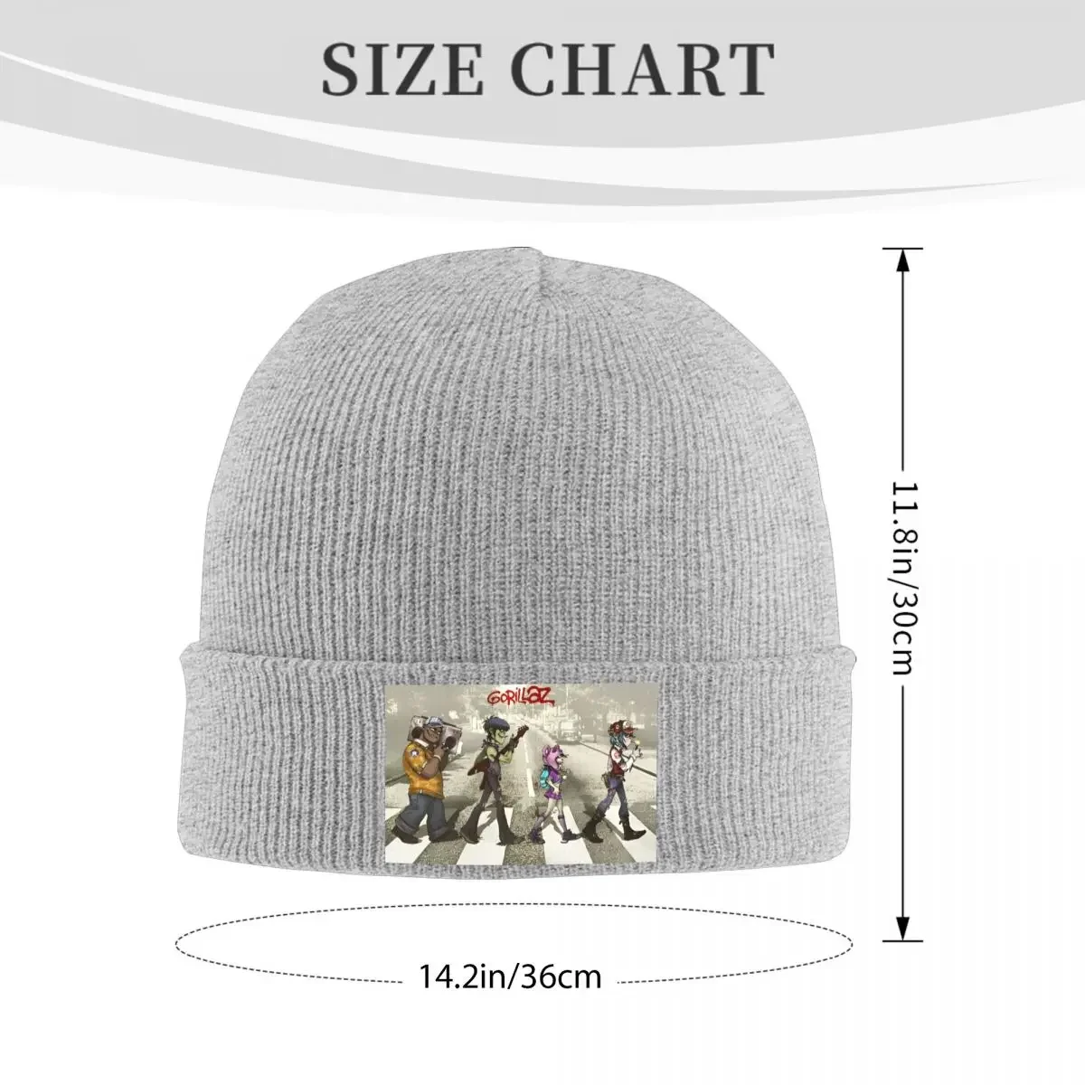 Rock Gorillaz Knitted Caps Women's Men's Skullies Beanies Autumn Winter Hat Acrylic Gothic Hip Hop Casual Caps