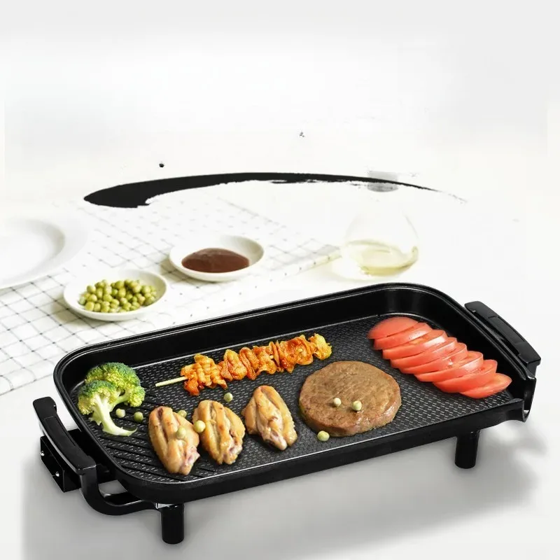 Electric Grill Smokeless Indoor BBQ Korean BBQ Raclette 5 Temperature Non-Stick Removable Plate Multifunction Grill Pan