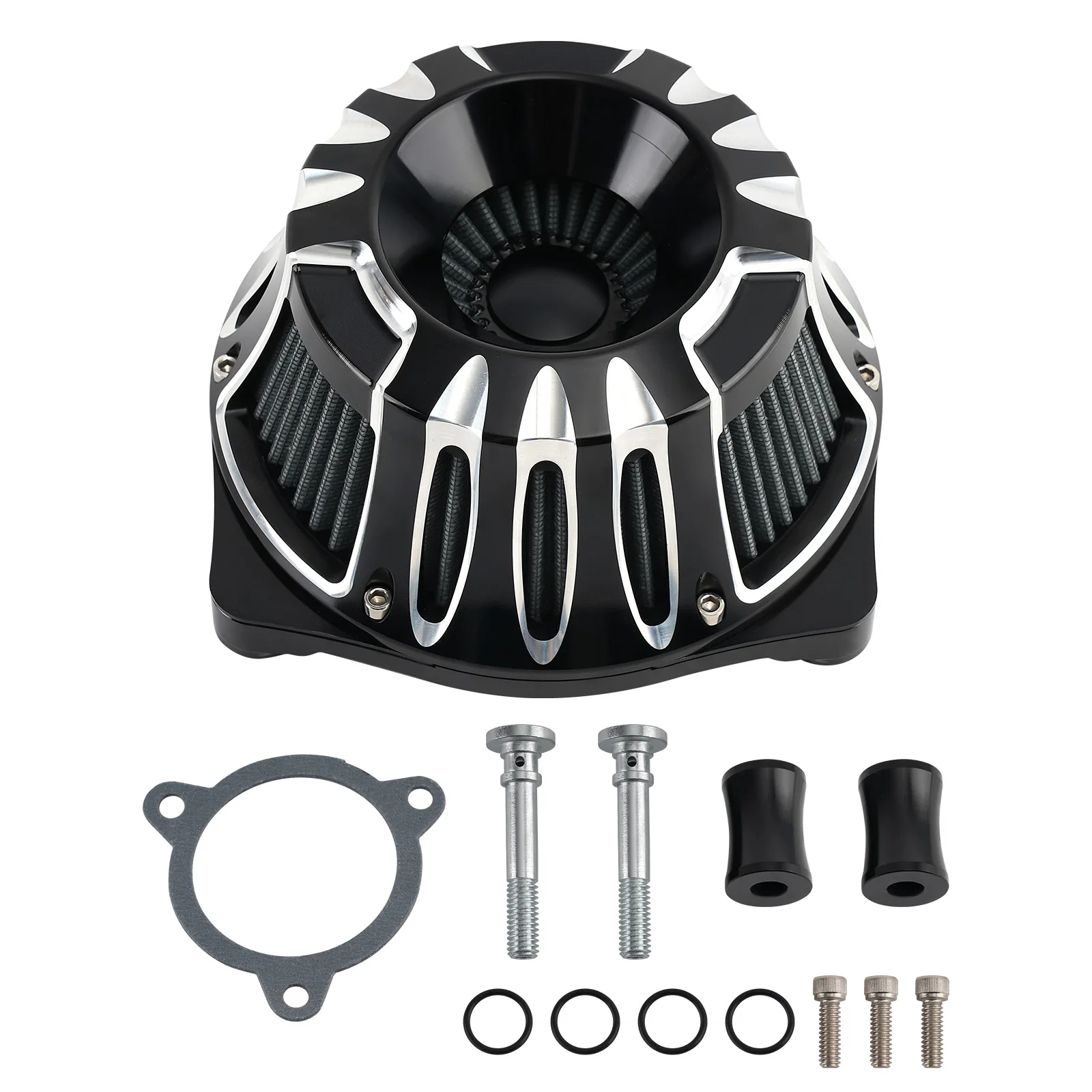 Air Filter Cleaner Intake Set Black Motorcycle Fit for Harley Softail