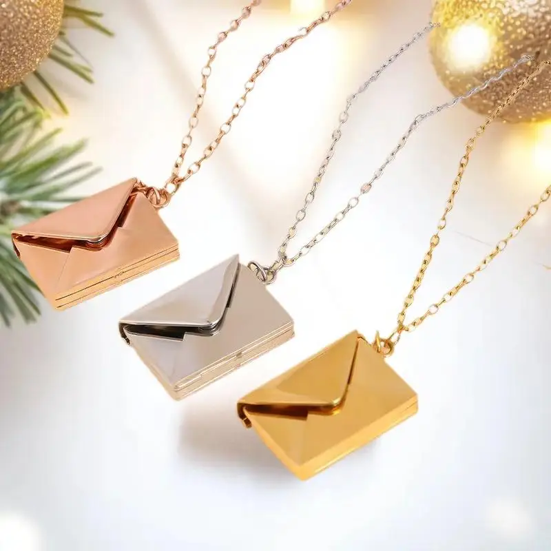 1 قطعة قلادة مغلف اعتراف الحب من الفولاذ المقاوم للصدأ مصممة خصيصًا لهدية عيد الحب #4