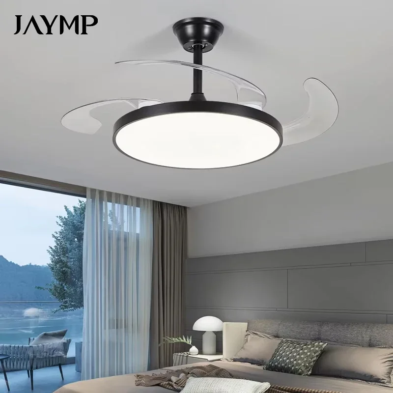 

Electric Fan LED Ceiling With Light Large Home Silent Fan Remote Control Restaurant Chandelier Bedroom Living Room Pendant Lamp