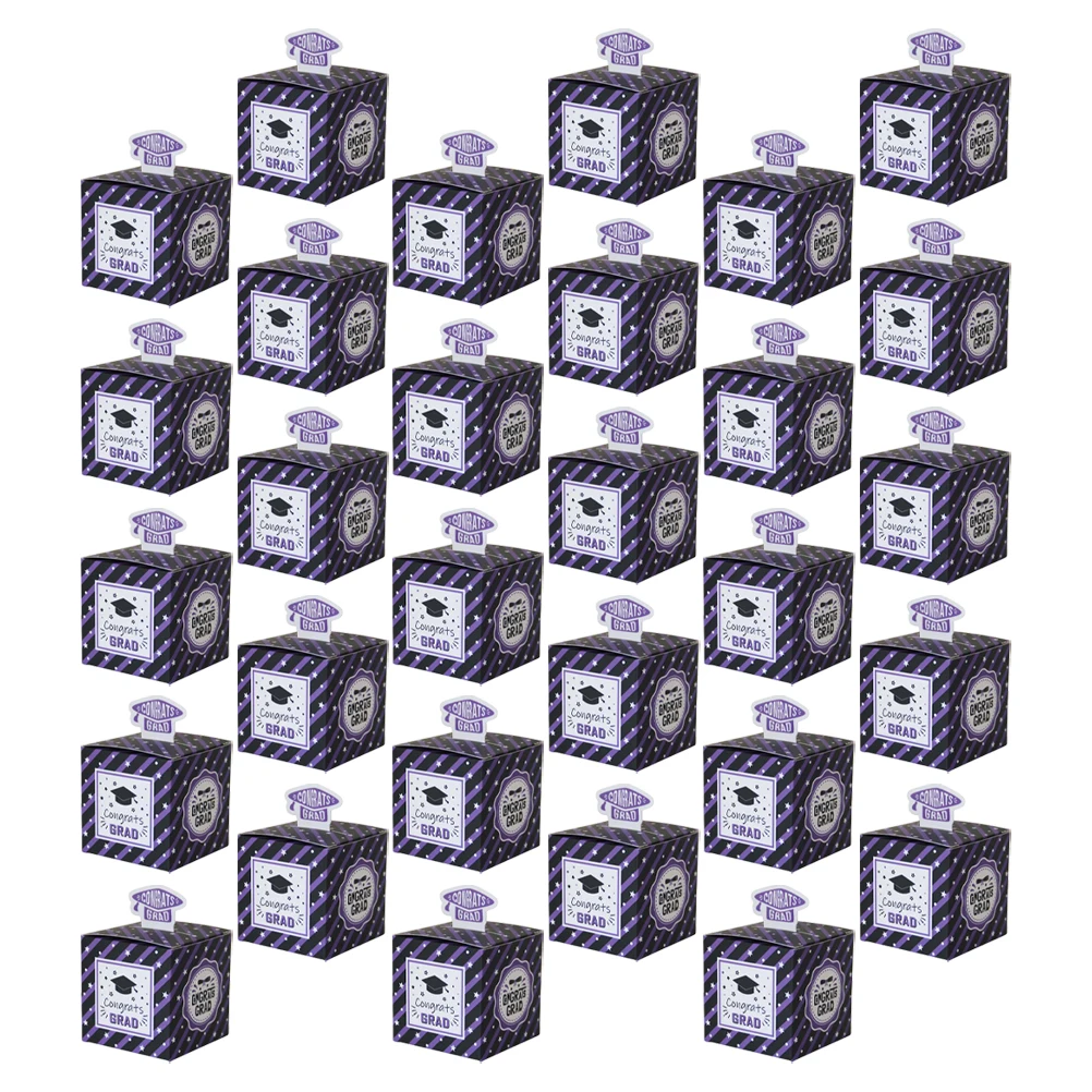 

50pcs Graduation Candy Boxes Bachelor Hat Paper Sweets Containers Gift Packaging Party Treat Box Favor Holder Suitable