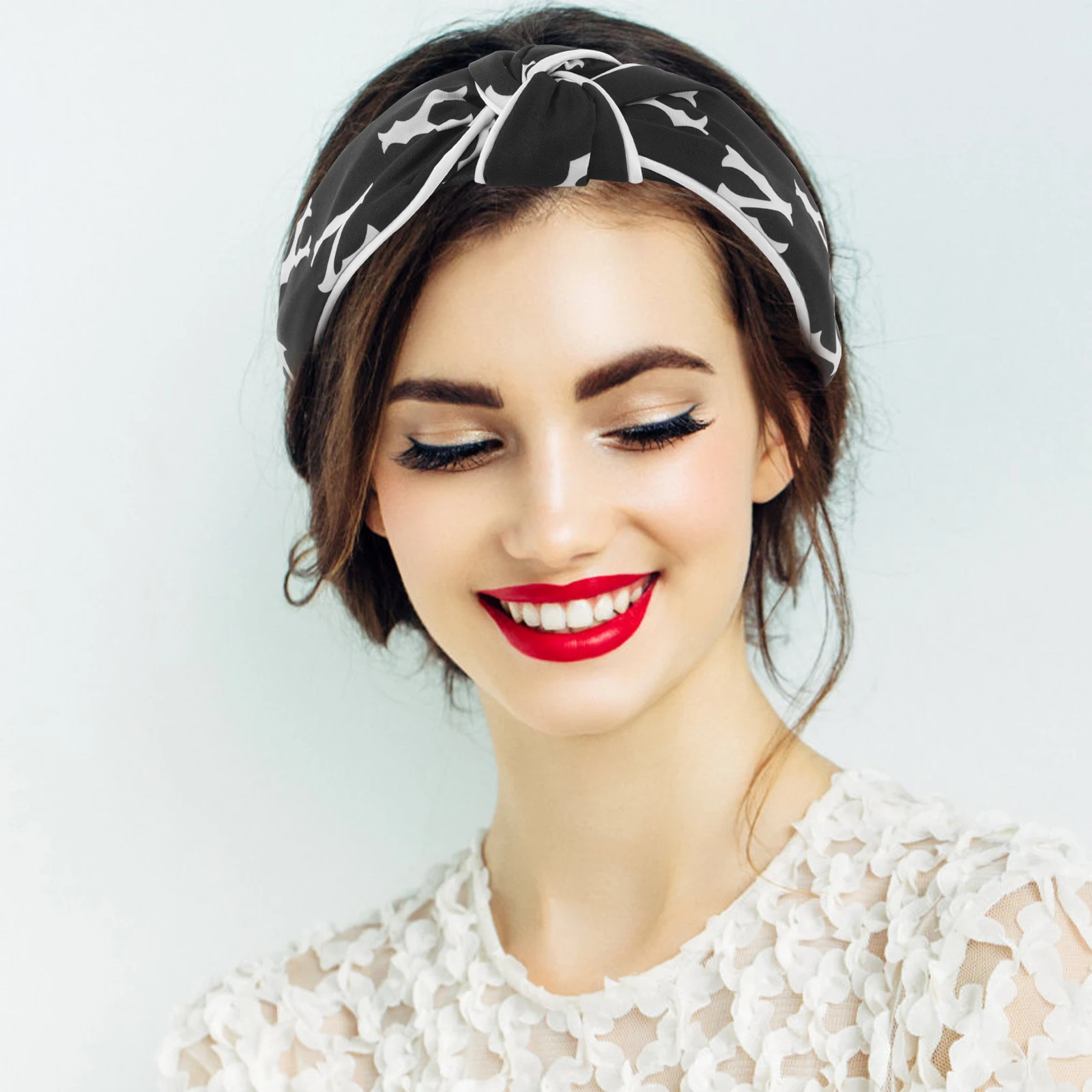 

2Pcs Butterfly Bow Headb Knotted Non Slip Spa Headb Girls Accessories Black Boho Thick Face Washing Top Knot