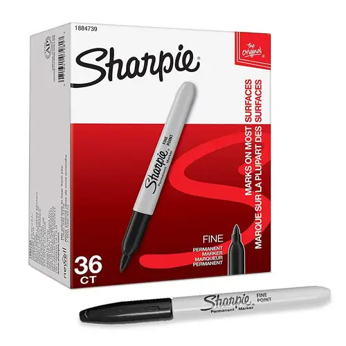 Marcador permanente Sharpie de punta fina, marcador permanente negro de punta fina de secado rápido/impermeable - 36 unidades (1 paquete)