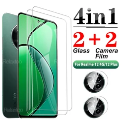 4in1 Phone Tempered Glass For Realme 12 4G Lens Protector film For Realme 12 Plus 12Plus 12＋ 5G Protective glass realme12 6.67