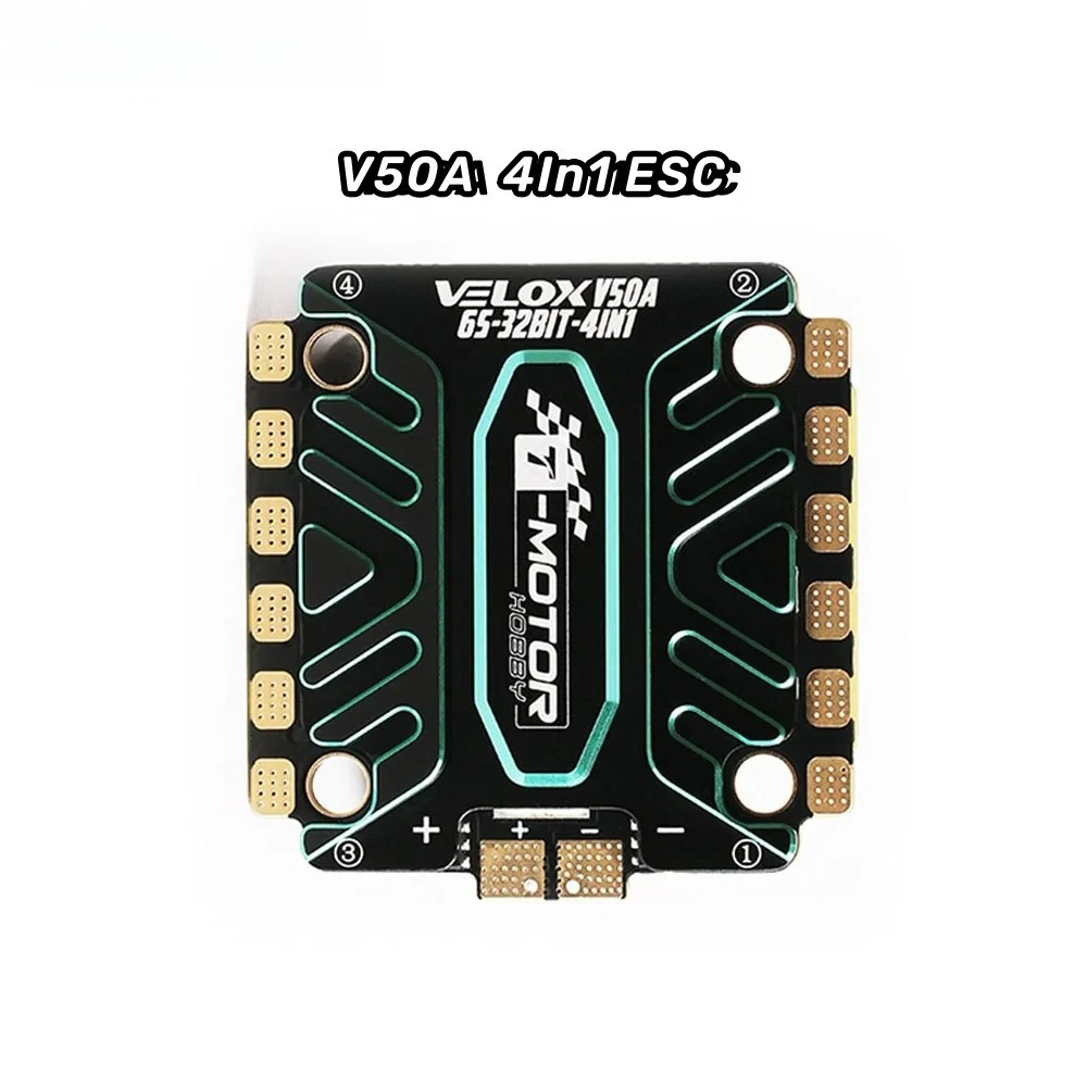 T-Motor VELOX V50A 50A 32Bit BLHELI32 4in1 Brushless ESC 3-6S LIPO W/TMOTOR T4 02 ESC Firmware 30.5x30.5mm for FPV Racing Drone