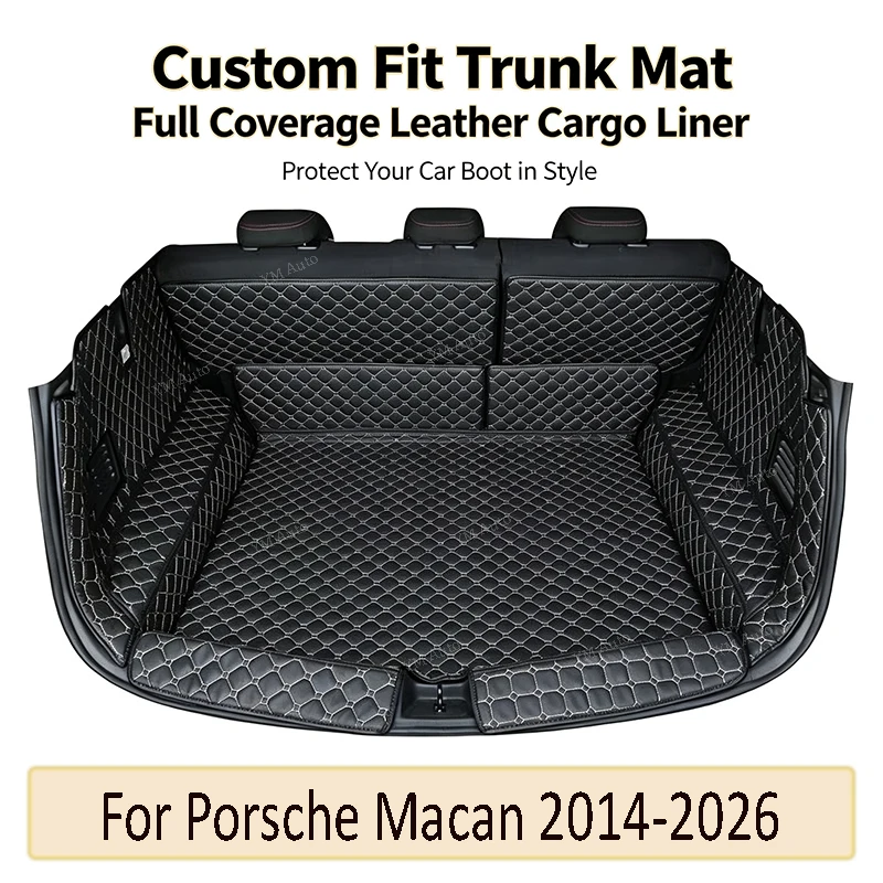 Leather Car Trunk Mat Cargo Liner For Porsche Macan 2014-2026 Rear Trunk Cover Carpet Interior Accessories