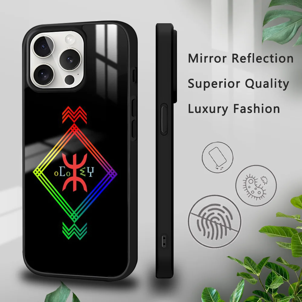 A-Amazigh B-Berber Symbol Phone Case For iPhone 16 15 14 13 12 11 Pro Xs Max Mini Plus Celulares Hard Funda