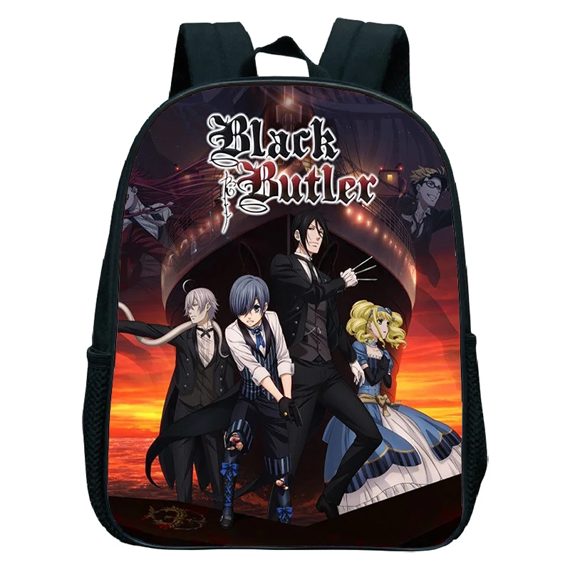 New Anime Black Butler School Bag for Preschool Boys Girls 12inch Kindergarten Schoolbags Kids Orthopedic Backpacks 2-6 Year