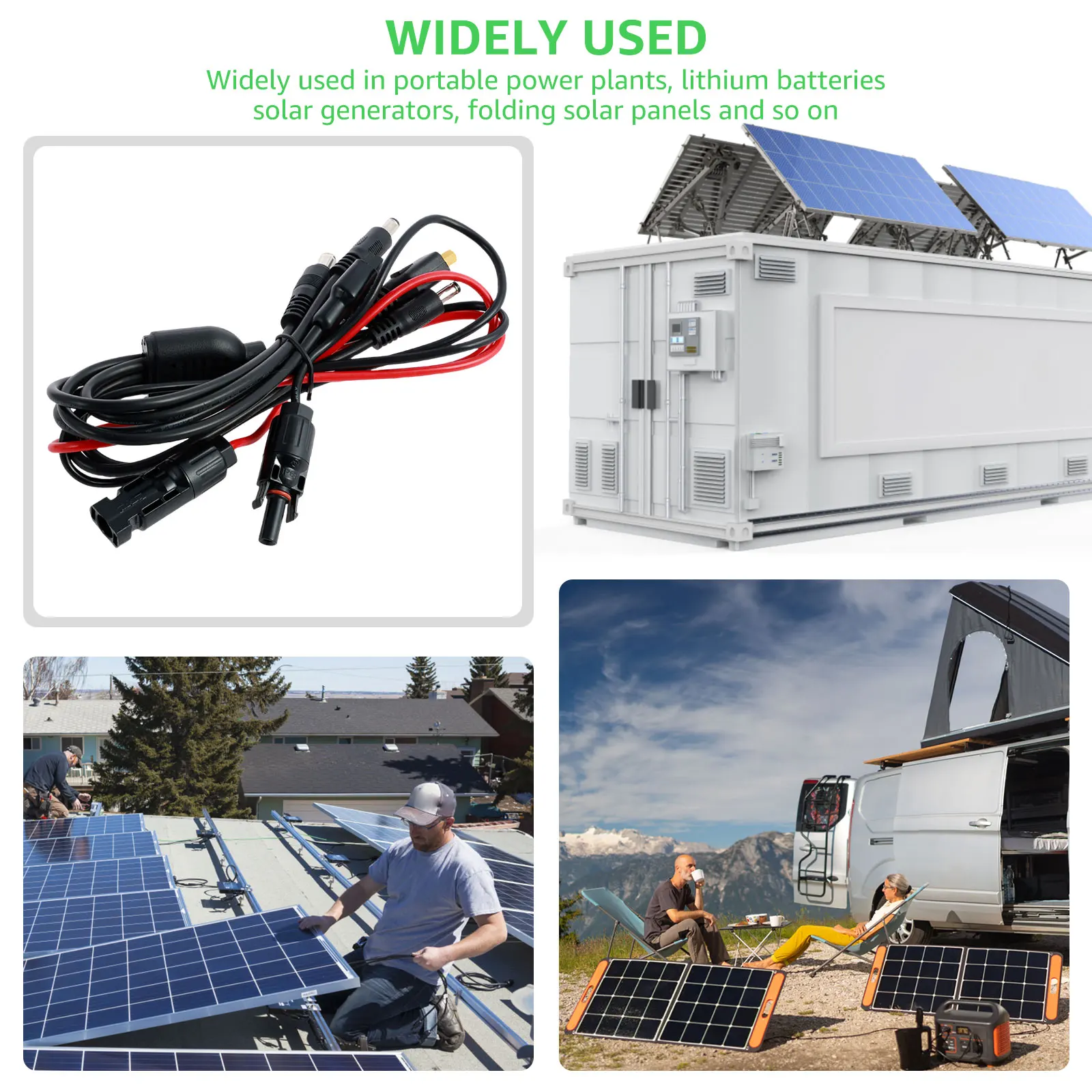 2PCS Solar Panel Connector 6 to 1 Solar Y Branch Splitter 6Way Solar Panel Parallel Connector Adapter Cable Plug for Solar Panel