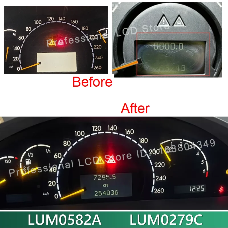 LUM0582A LUM0279C Original LCD Display Screen For Mercedes BenzS500 S55 CL500 Calss W220 W215 S CL  Instrument Cluster LCD