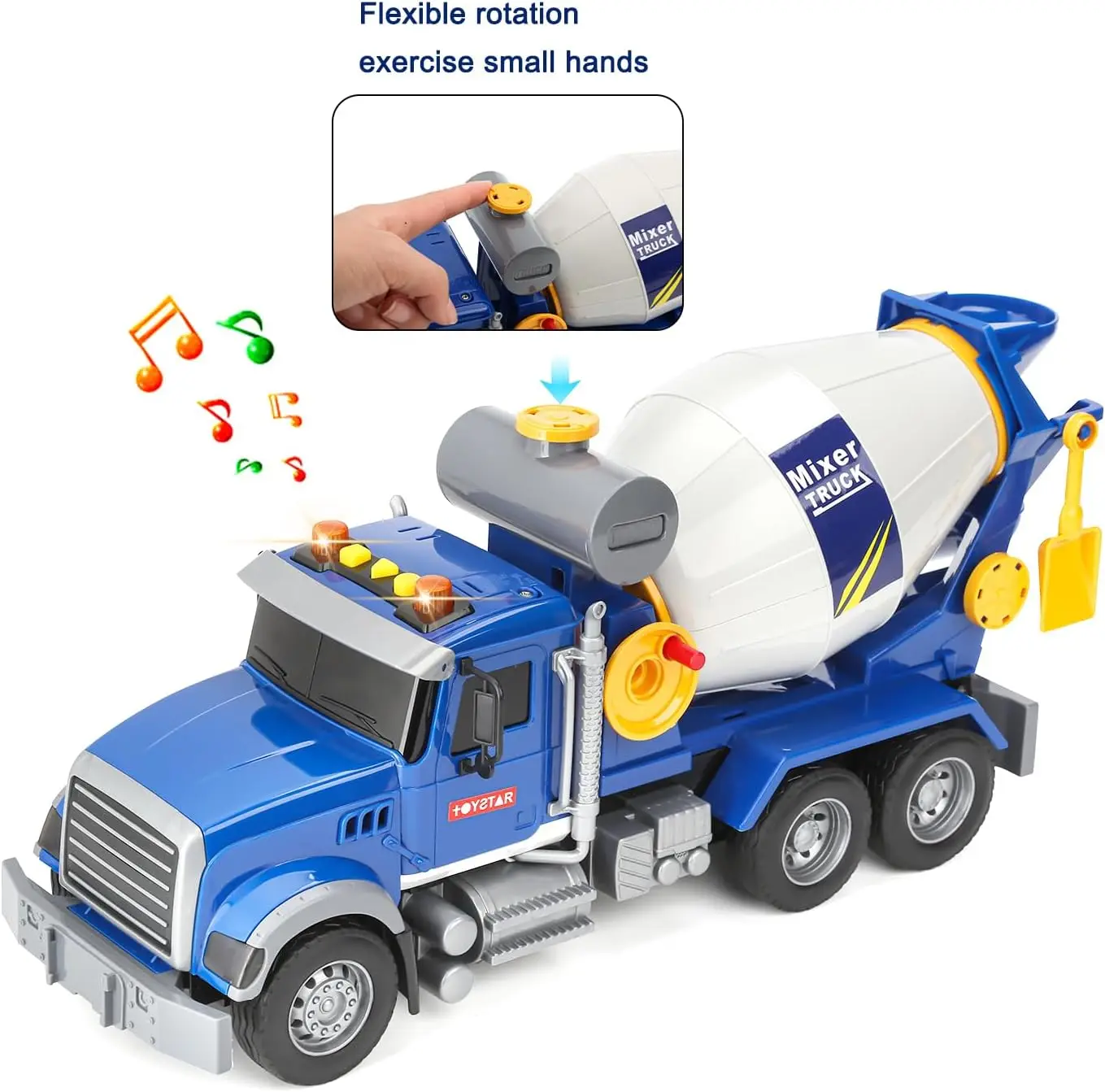 Cement Mixer Truck Toys for Boys,Construction Trucks with Lights and Sounds,Powered Push Car Construction Vehicle Toys Truck