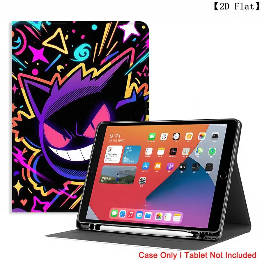 Pokemons Cool Gengars with Pencil Slot Case for Xiaomi Pad 6s Pro 7 Ultra Pad 5 6 7 8 Pro Redmi Pad SE K Pad 8.8 9.7 12.4 Inch