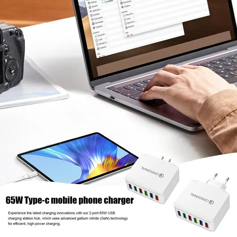 USB Charger Block Cell Phone Charger Brick 6 USB Ports Travel Charger Cube Charging Plug Block Plug Adapter Cube Charging Cube