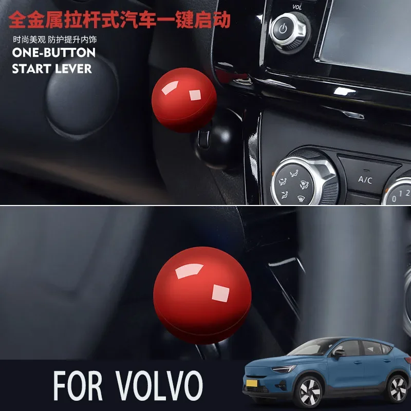 

FOR VOLVO car BUTTON START Modification of pull rod decorative ball All metal ball tie rod Circular decorative cover