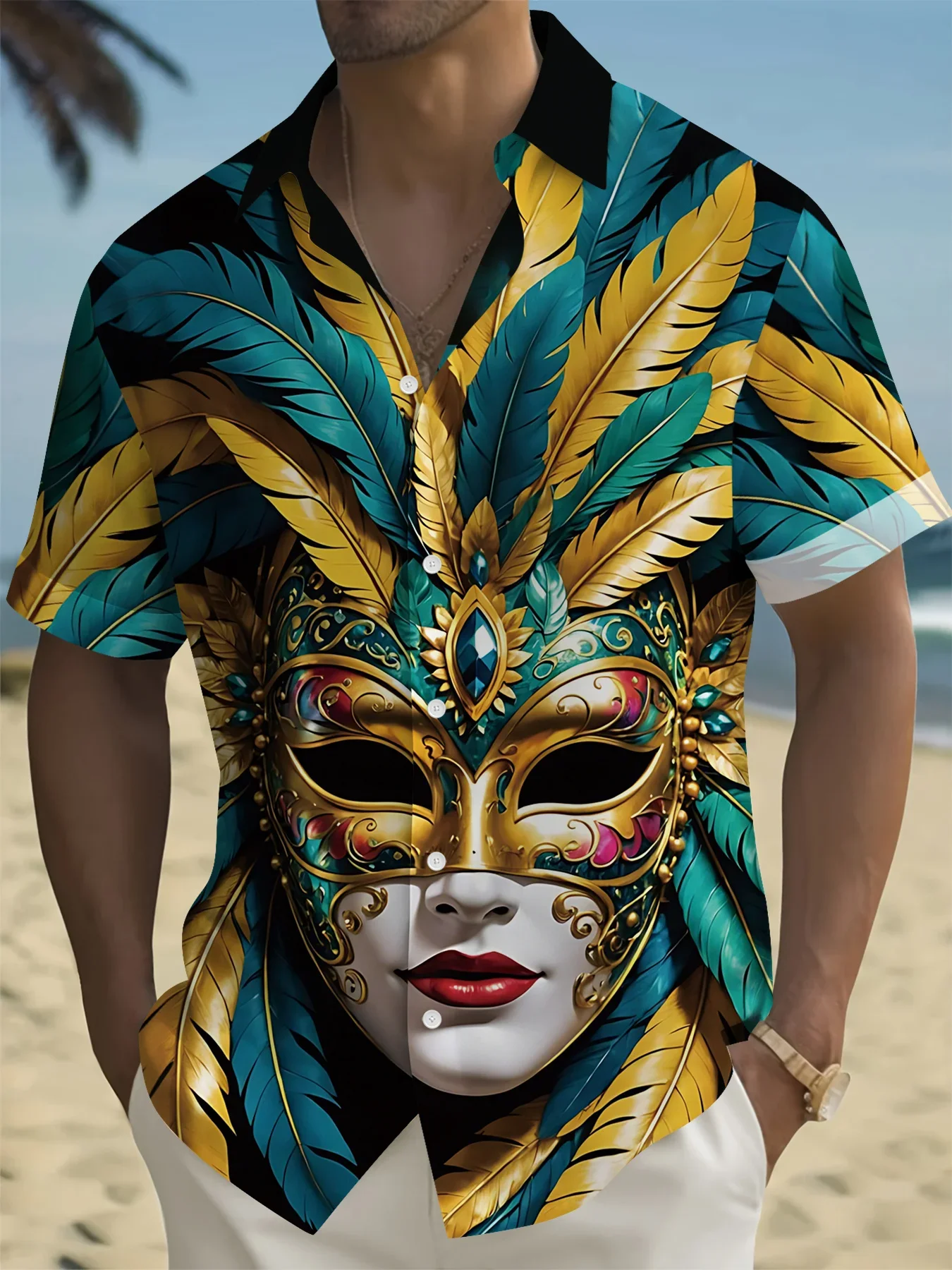 

Summer Casual Men's Shirt 2026 Fashion Hawaiian Style Man Women Short Sleeve Beach Party Print Vacation Tops For Men