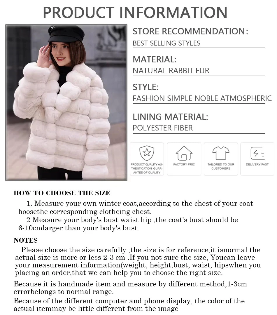 Women Winter Jacket With Natural Fur Warm Ladies Short Overcoat Real Rabbit Fur Coats White