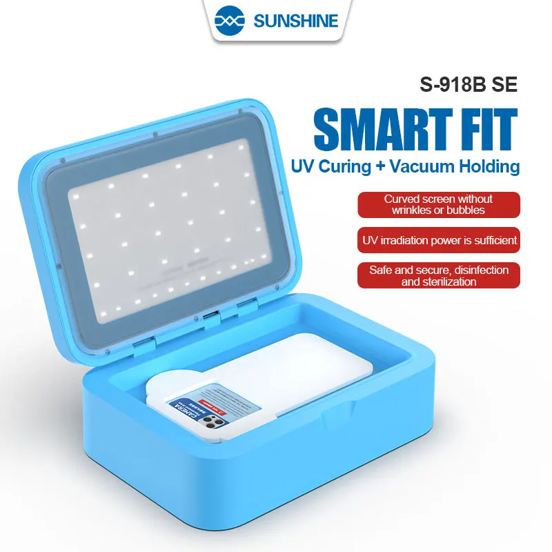 

SUNSHINE S-918B SE Smart UV Curing Vacuum Laminating Machine Cellphone LCD Screen Protector Hydrogel Film Bubbles Removal Tools
