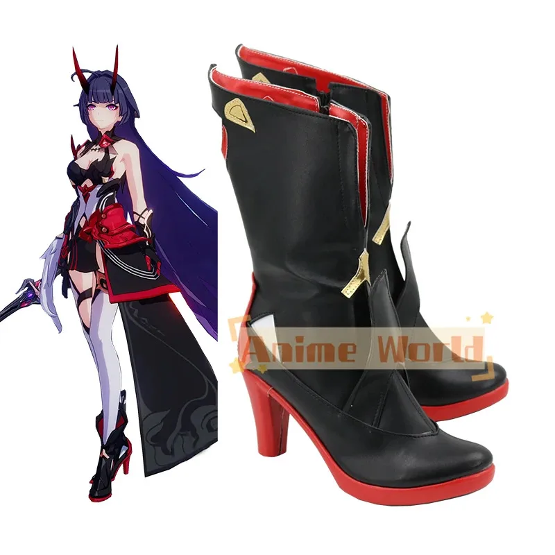

CyGame Honkai Impact 3 Raiden Mei Cosplay Shoes PU Leather Shoes Halloween Carnival Boots Props Custom Made