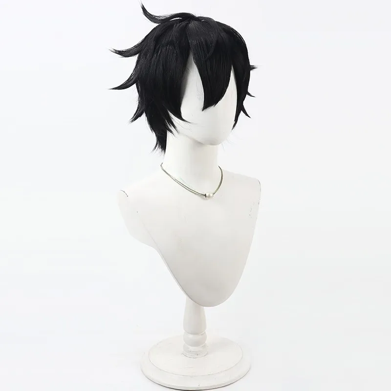 Anime masumi yodogawa peruca cosplay preto espetado cabelo curto para comicon festa adulto mulheres homens