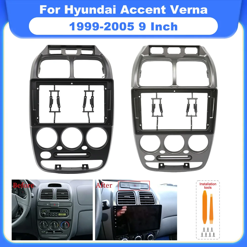 9 Inch Android Car Stereo Dash Panel Frame Adapter For Hyundai Accent Verna 1999-2005 Car Radio Installation Fitting Kit