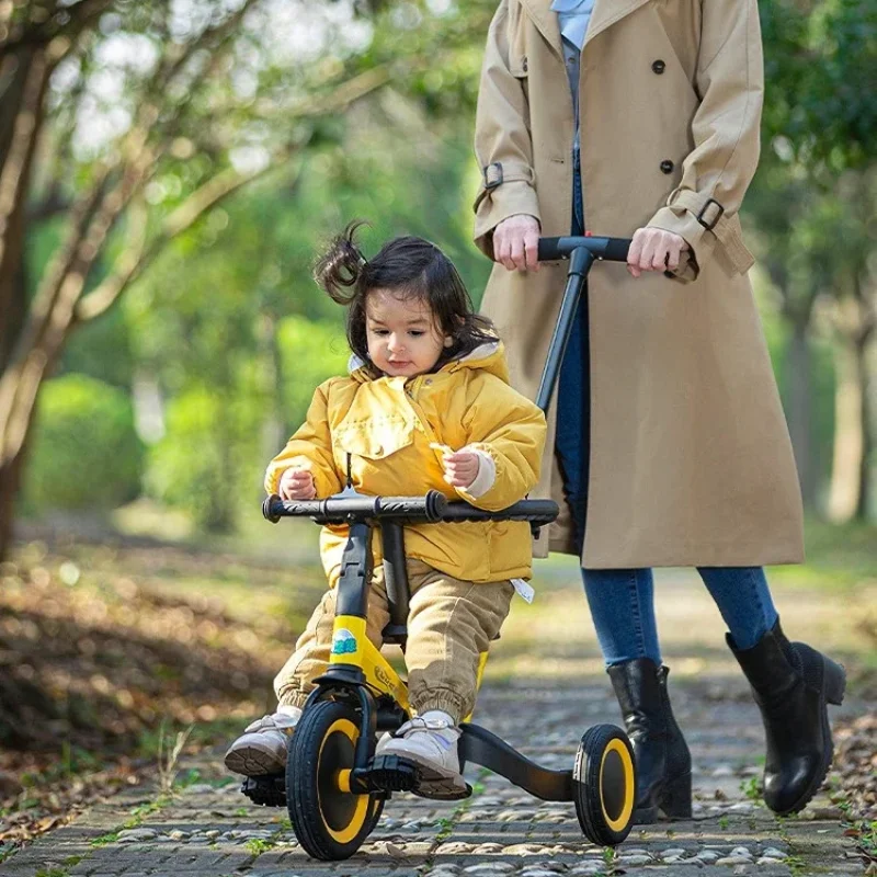 Multi-functional Children's Three-wheel Trolley Children's Balance Scooter Anti-skid Pedals Baby Glide Yo Car Kids Tricycle