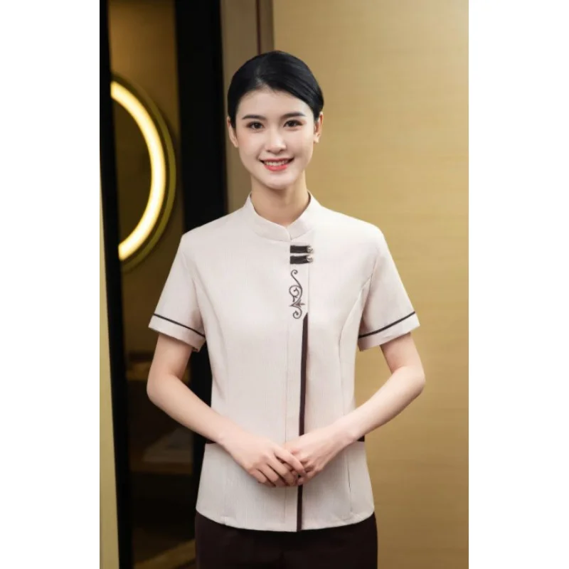 Uniformes de ménage d'hôtel, nettoyeur de chambre d'amis, propriété, entretien ménager de tante, vêtements de travail d'été pour femmes, manches courtes