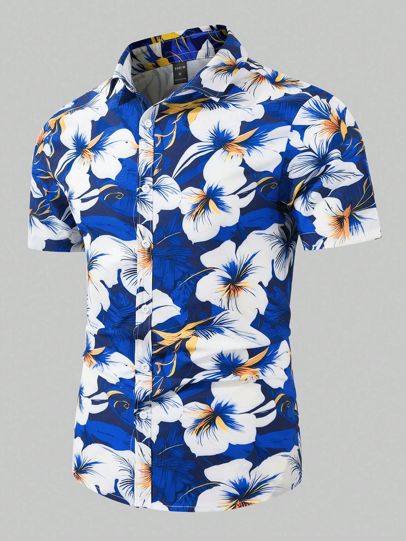 

Hawaiian Mens Tropical Floral Print Shirt Hawaiian Vacation Beach Summer Short Sleeve Button Shirt Outdoor Top Fashion Clothing