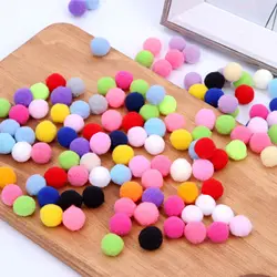 18mm/25mm Multicolor Pompom Fluffy Ball Kids Hairband Handmade Material Jewelry Accessorie Home Ornament Clothing Decoration