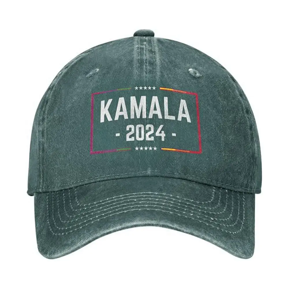 Fashion Kamala Harris 2024 For President Baseball Cap Dad Hat Headwear Election Distressed Washed Hats Vintage Travel Sun C V5Y3