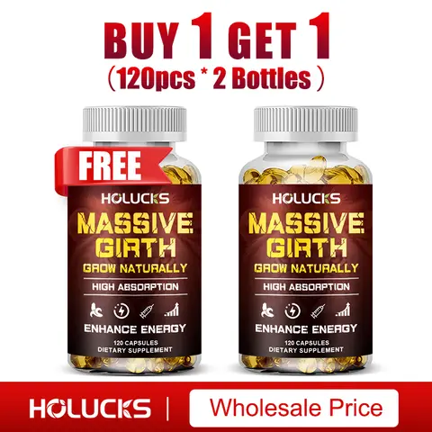 Massive Girth Capsules for Men, Testosterone Booster, Hormone Support, Muscle Growth & Strength, Size Enhancement Supplement