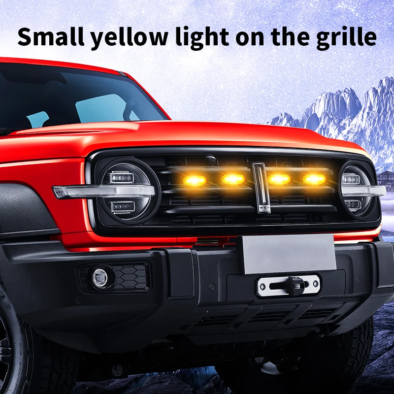 Automobil-Kühlergrill Kleines Gelbes Licht Tagfahrlicht Modifizierte Dekoration Allgemeine SUV Geländewagen Pickup LED Auto Warnleuchte