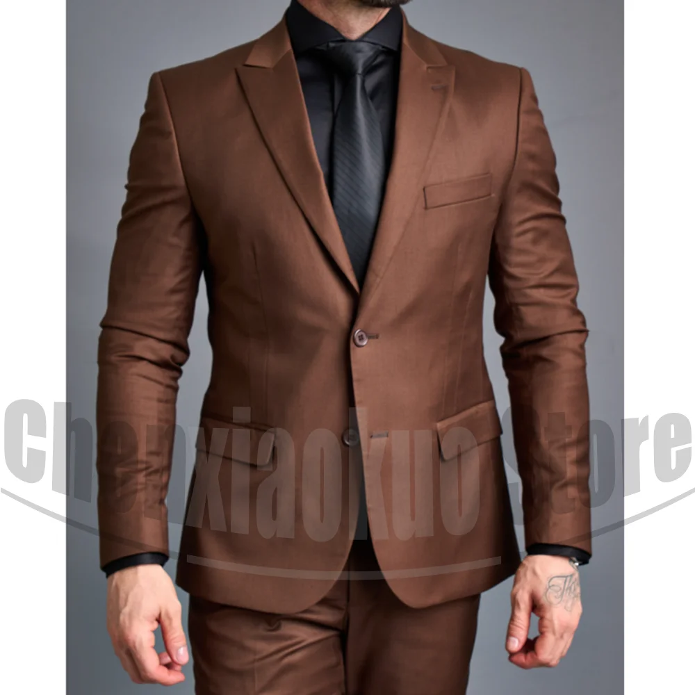 

Men Slim Fit 2 Piece Suit Set Chic Single Breasted Blazer Pants Formal Wedding Office Business Casual Professional Suits