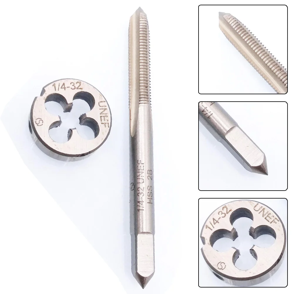 1/4‘‘-32 UNEF Tap And Die Set HSS Round Threading Die Right Hand Tap For Broken Screws Remover Repairing Tools Hand Manual Tools