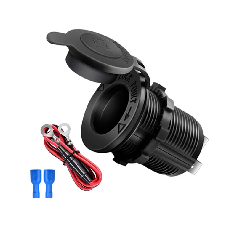 motorcycle cigarette lighter socket Cigarette Lighter Socket Car Marine Motorcycle ATV RV Lighter Socket Power  Outlet Socket Receptacle 12V-36V Waterproof Plug