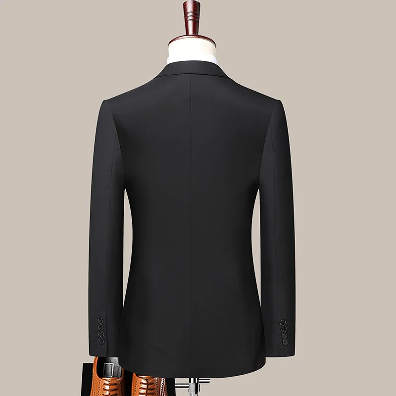 (5A-1) Customized New Men's Suits Business Solid Color Wool Suits Wedding Banquet Dresses