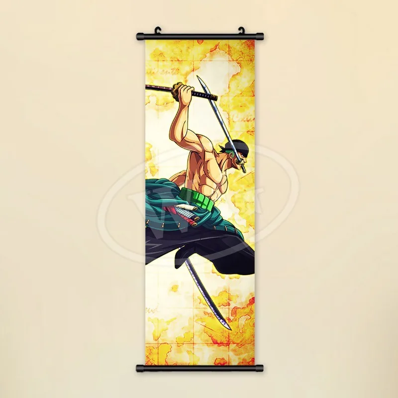 Cartoon Anime One Piece Golden Character Luffy Zoro Hot Selling Hanging Scroll Painting Bedroom Room Hanging Painting