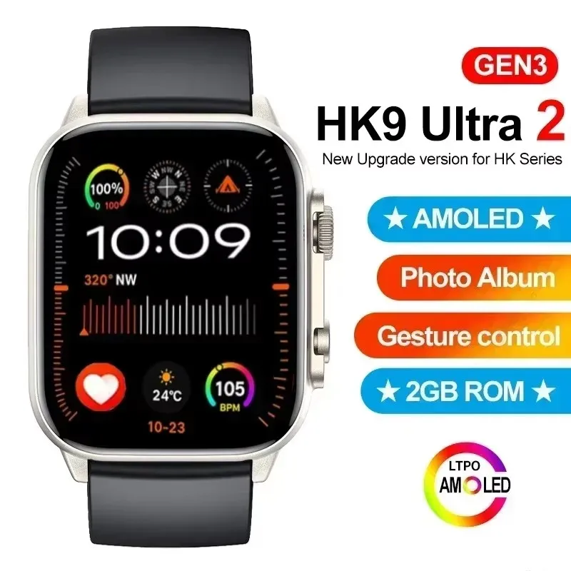 

Reloj inteligente HK9 Ultra 2 para hombre, Pulsera deportiva con Pantalla AMOLED, NFC, музыкальная местность, совместимость с Android e IO