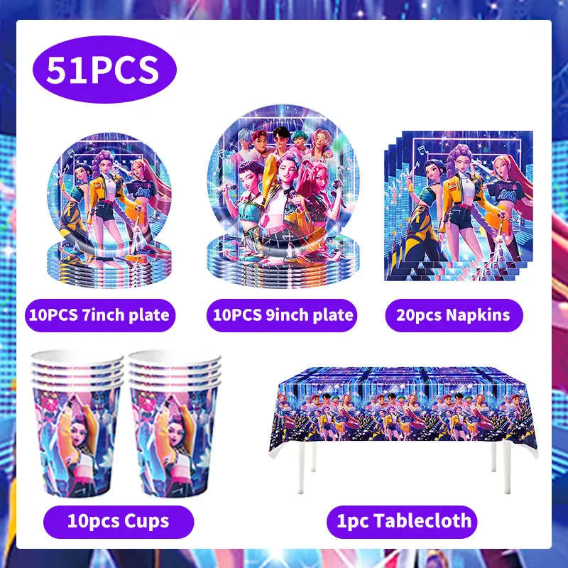 Mädchen-Themen Geburtstagsparty Dekorations-Set Ballons Geschirr Tassen Teller Servietten Tortendekoration Banner Geschenktüte Party-Favors Zubehör – Detail 40