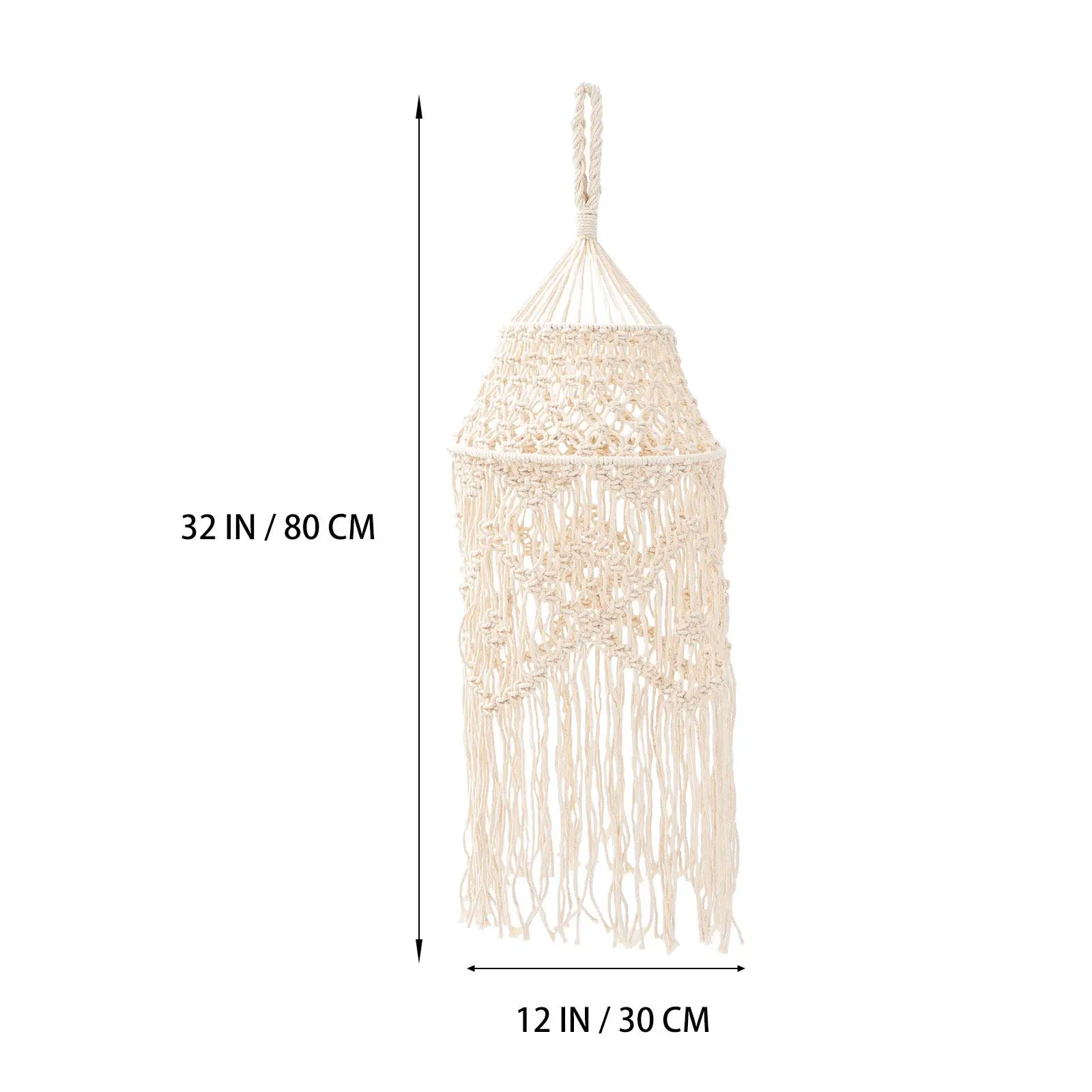 1Pcs Woven Hanging Lamp Shade Bohemian Tassel Light Cover for Ceiling Fixture Bedroom Living Room Baby Room Party Decor