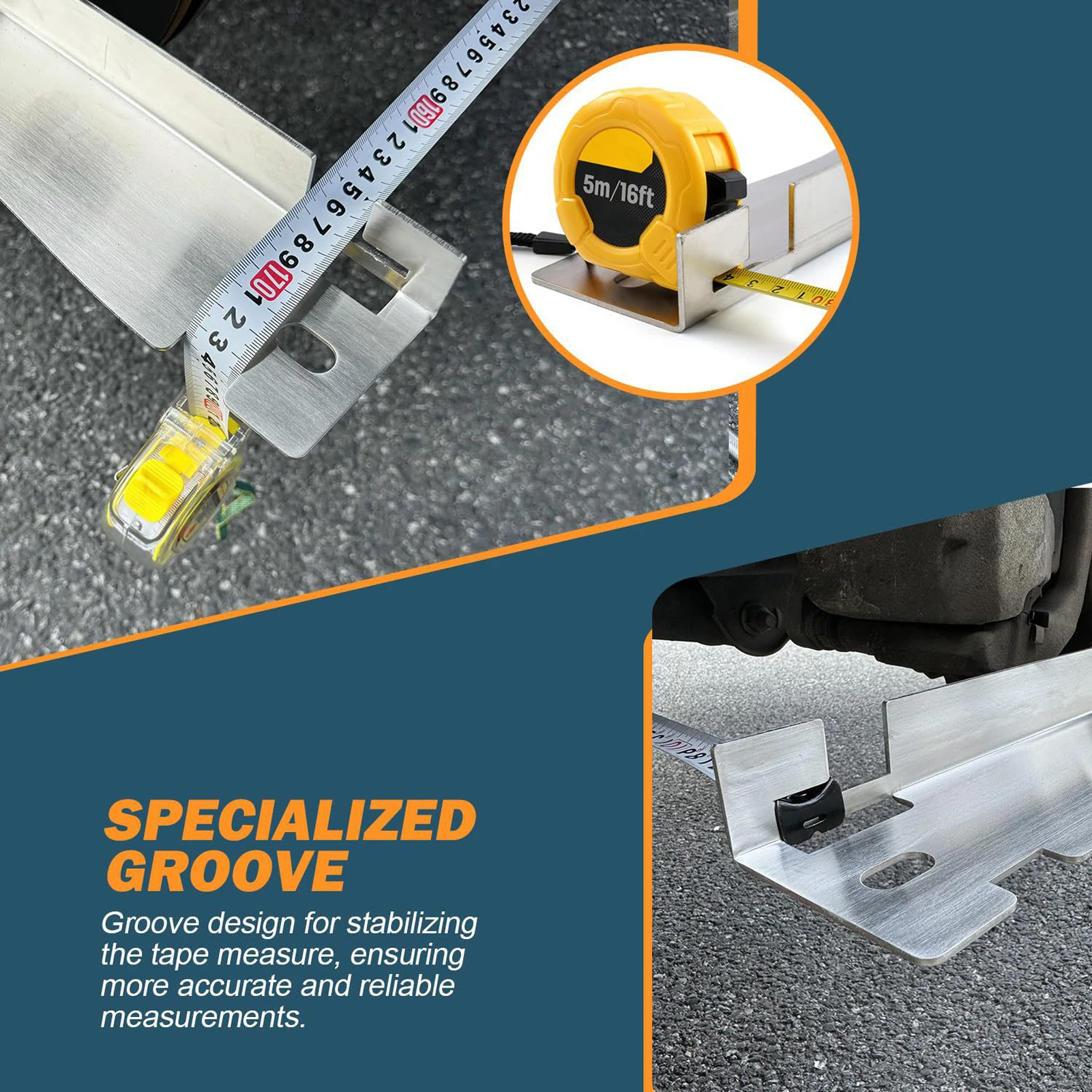 Plaques à outils d'alignement des orteils robustes, 2 plaques à outils d'alignement des roues en acier inoxydable avec trous de suspension pour un montage mural facile