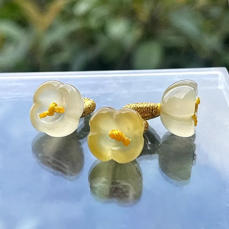 Ice through agate osmanthus bracelet small slippery, handmade DIY pendant small coil three-dimensional bud accessories