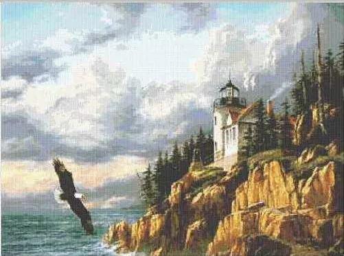 lighthouse Eagle Harbour Counted Cross Stitch Kits Sewing kit 16CT 14CT White Canvas Embroidery DIY Handmade Needle Home Decor