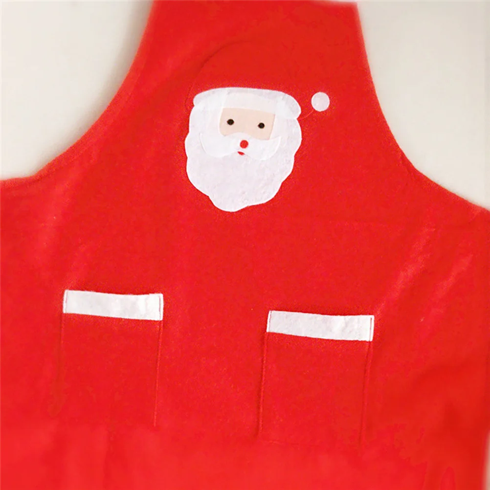 

Santa Claus Apron Red Christmas Decorations for Kitchen Baking Cooking Holiday Party Costume Waitress Restaurant Hotel Use