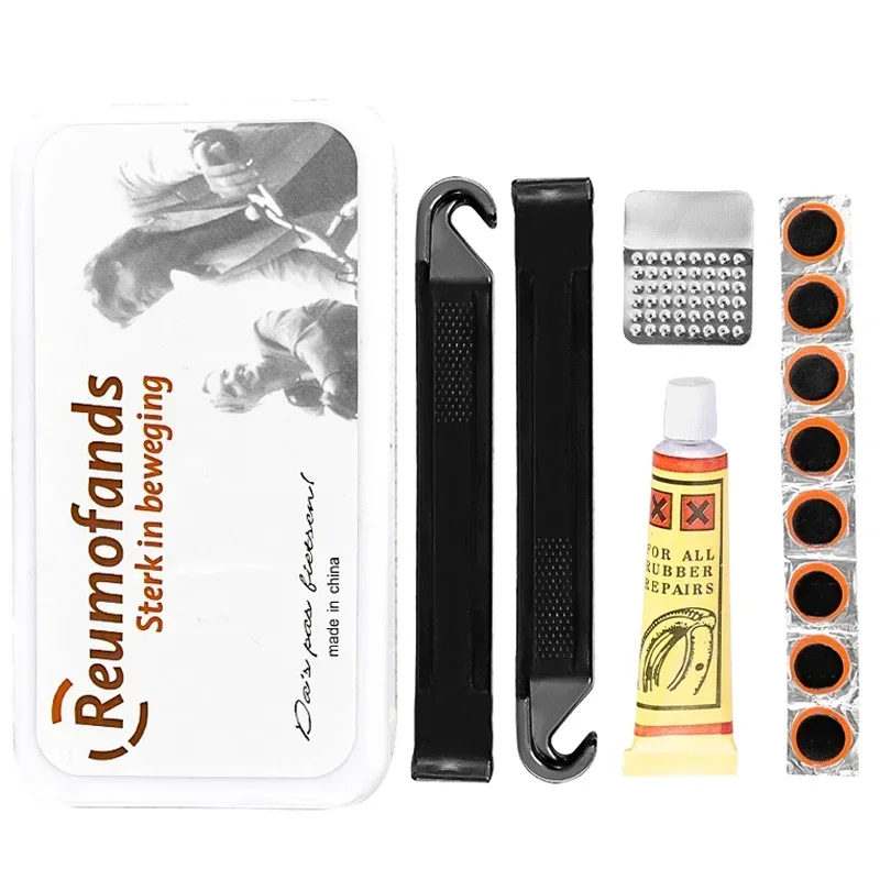 Portable Bicycle Flat Tire Repair Kit - Inner Tube Patching Tools, Tyre Levers & Rubber Repair Pads with Cold Patch Sealant image 2