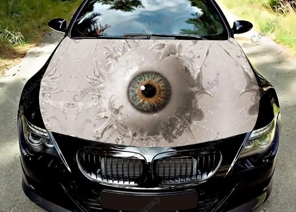 

Abstract Eye Car Accessories Hood Vinyl Wrap Stickers Engine Cover Decal Sticker Universal Car Hood Protective Decoration Film