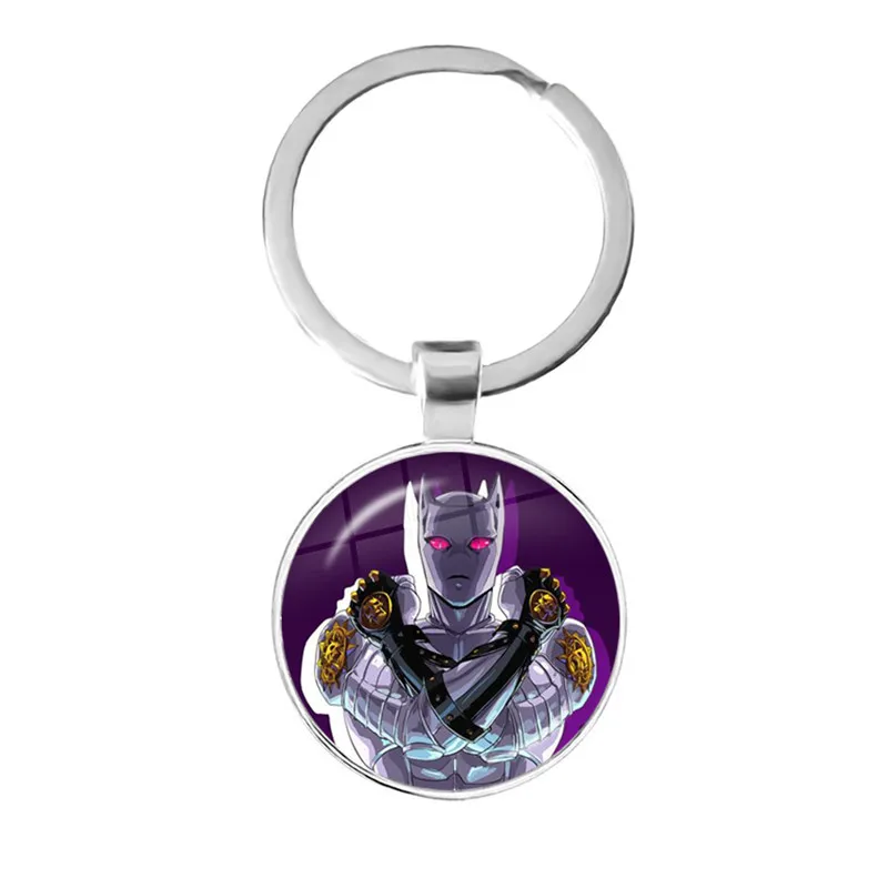 Porte-clés JoJos Bizarre Adventure, pendentif en verre, en métal, pour voiture, sac, bijoux, cadeau pour Fans