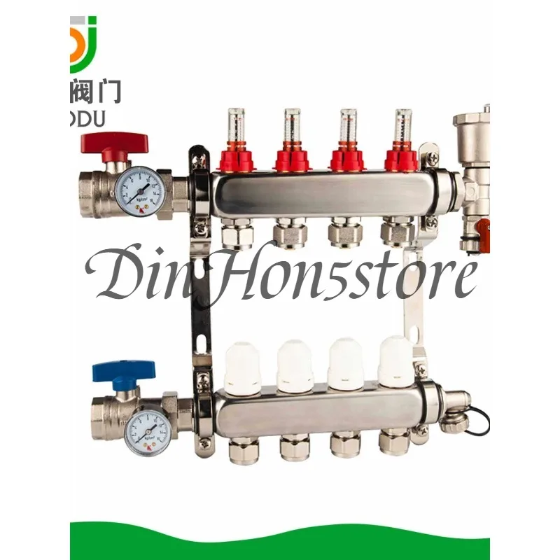 Stainless steel floor heating water separator, home improvement floor heating intelligent temperature control, water separator