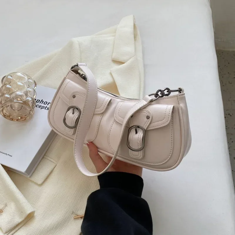 Sac sous les ati elles en cuir pour femme, sacs à main et sacs à main, design de petite poche, tendance féminine, initié à la mode, simple, 2023