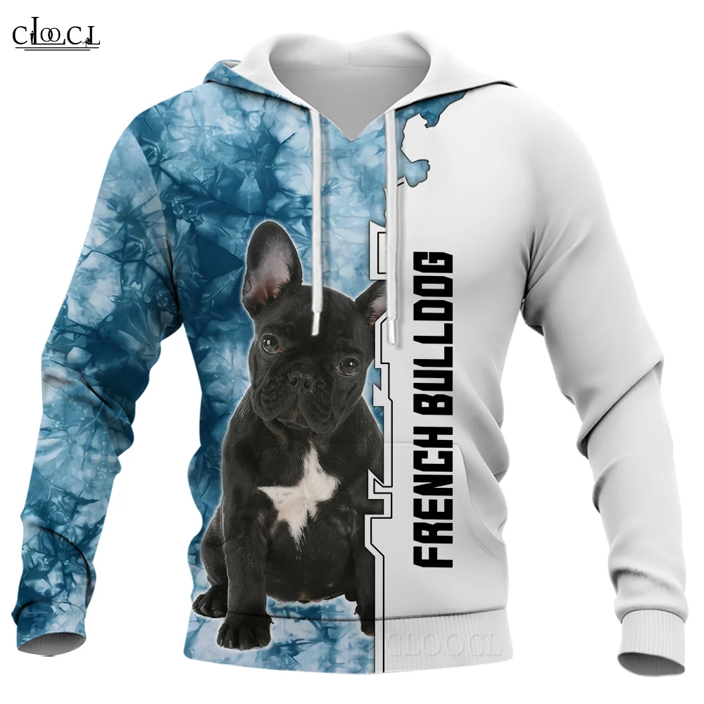 

CLOOCL Men Hoodie French Bulldog 3D Printed Animal Hooded Sweatshirt Women Streetwear Pullover Male Jacket Teenage Clothing